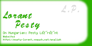 lorant pesty business card